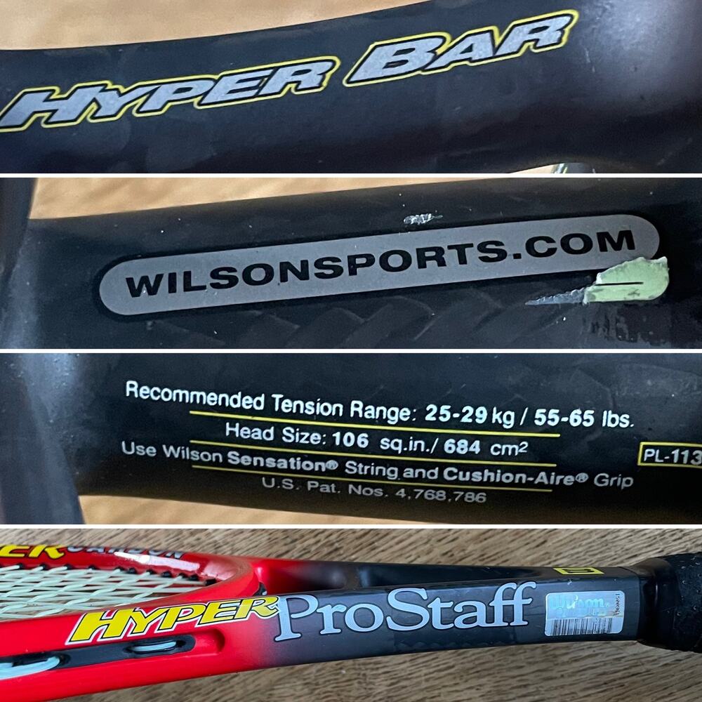 Wilson Hyper Bar OS ProStaff Tennis Racquet #5 4 5/8 - Picture 6 of 11